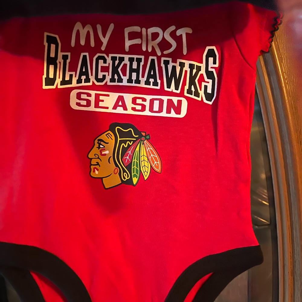3 pack Chicago Blackhawk Onesies.
